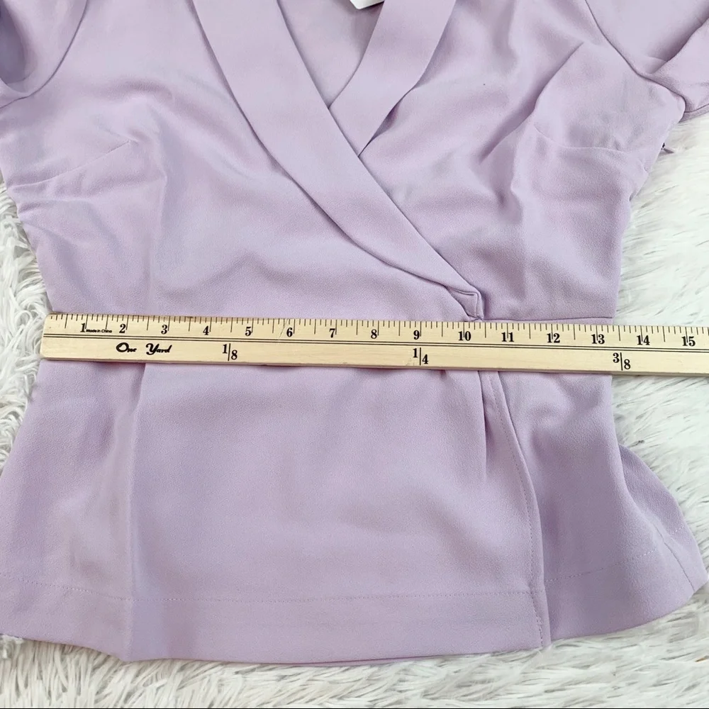 J Crew Drapey Faux-wrap‎ top in 365 crepe lavender